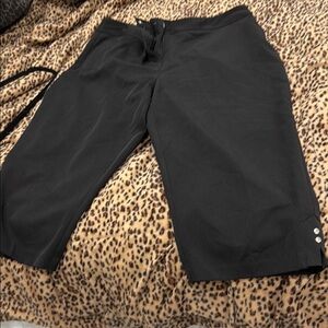 Black Capri Pants with Button Detail at outer of each leg